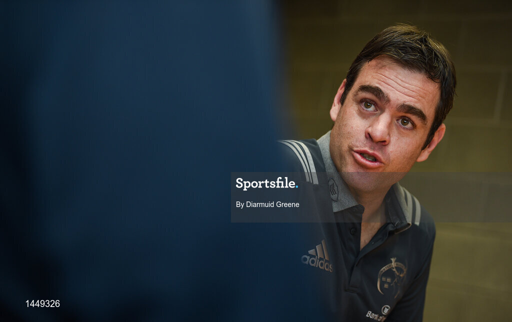 5 February 2018; Head coach Johann van Graan during a Munster Rugby press conference at the University of Limerick in Limerick. Photo by Diarmuid Greene/Sportsfile