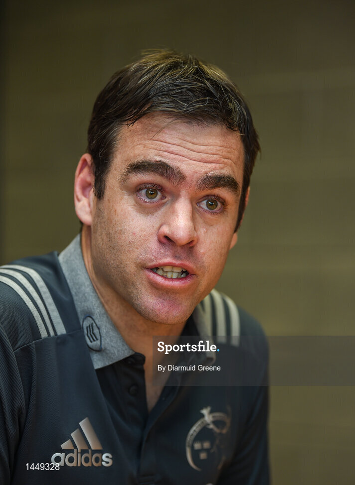 5 February 2018; Head coach Johann van Graan during a Munster Rugby press conference at the University of Limerick in Limerick. Photo by Diarmuid Greene/Sportsfile