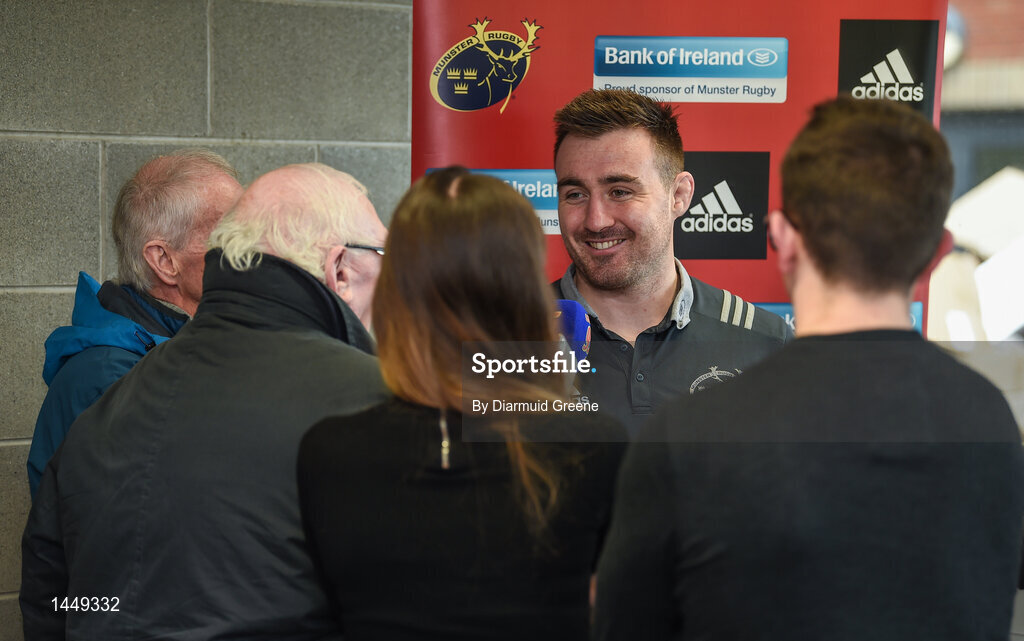 5 February 2018; Niall Scannell speaks to reporters during a Munster Rugby press conference at the University of Limerick in Limerick. Photo by Diarmuid Greene/Sportsfile