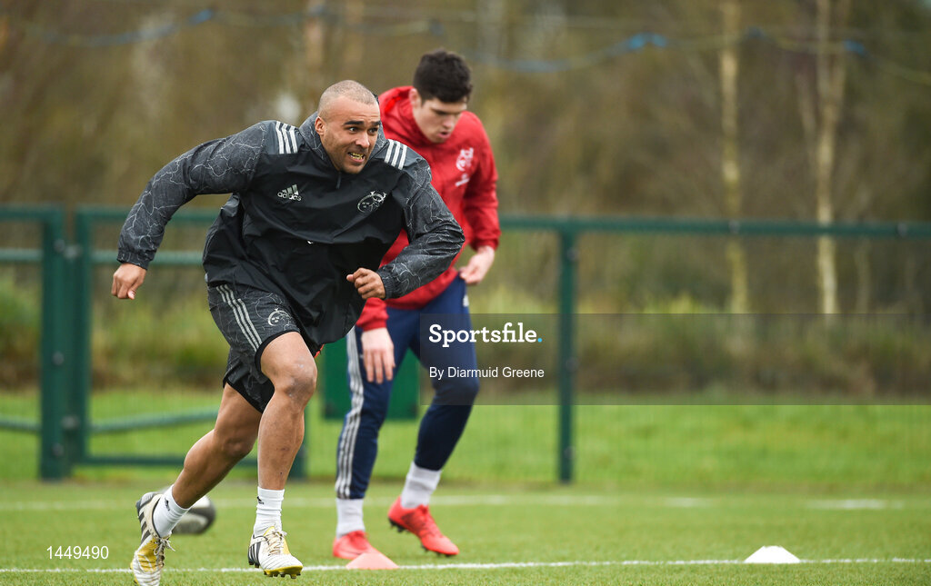 5 February 2018; Simon Zebo during Munster Rugby squad training at the University of Limerick in Limerick. Photo by Diarmuid Greene/Sportsfile