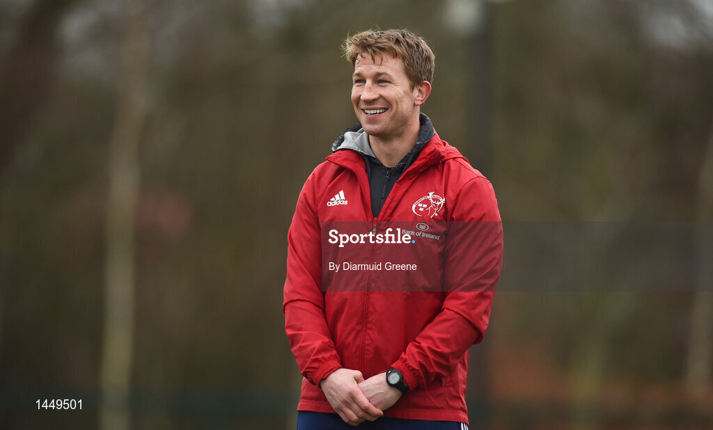 5 February 2018; Forwards coach Jerry Flannery during Munster Rugby squad training at the University of Limerick in Limerick. Photo by Diarmuid Greene/Sportsfile