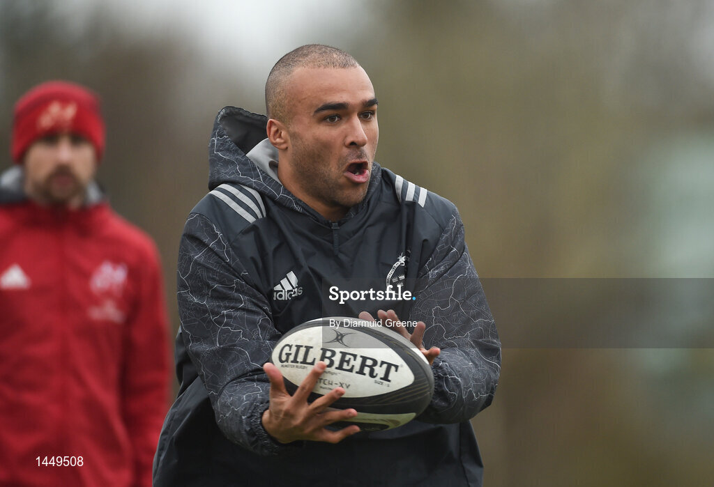 5 February 2018; Simon Zebo during Munster Rugby squad training at the University of Limerick in Limerick. Photo by Diarmuid Greene/Sportsfile