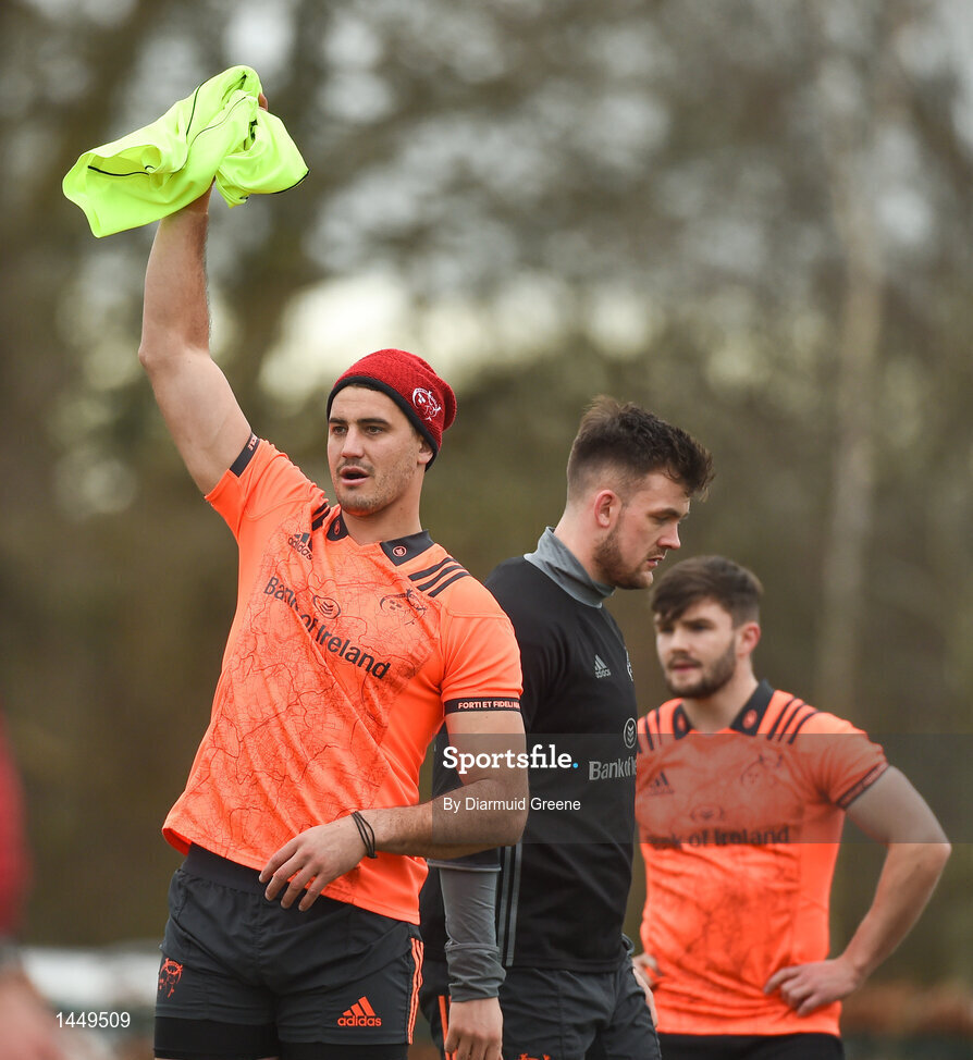 5 February 2018; Gerbrandt Grobler and Sean McCarthy during Munster Rugby squad training at the University of Limerick in Limerick. Photo by Diarmuid Greene/Sportsfile