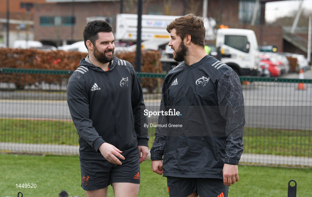 5 February 2018; Kevin O’Byrne and Rhys Marshall arrive for Munster Rugby squad training at the University of Limerick in Limerick. Photo by Diarmuid Greene/Sportsfile