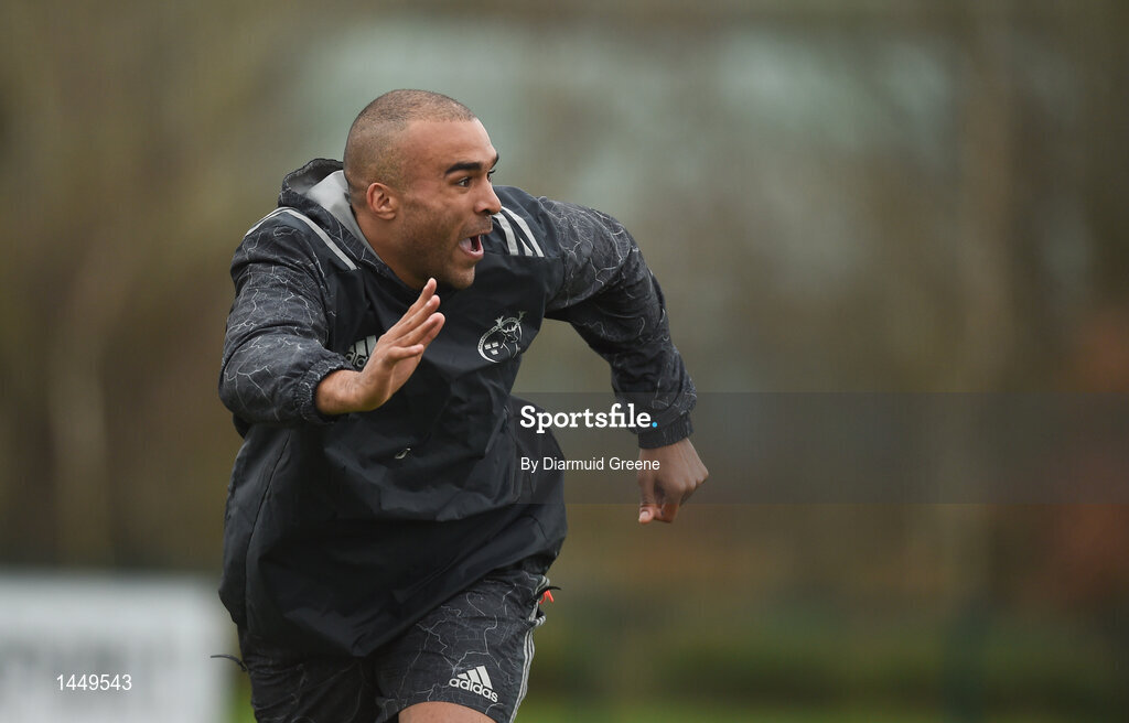 5 February 2018; Simon Zebo during Munster Rugby squad training at the University of Limerick in Limerick. Photo by Diarmuid Greene/Sportsfile