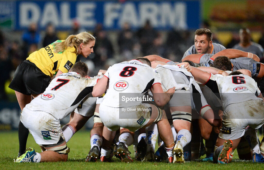 9 February 2018; Referee Joy Neville during the Guinness PRO14 Round 14 match between Ulster and Southern Kings at Kingspan Stadium in Belfast. Photo by Oliver McVeigh/Sportsfile