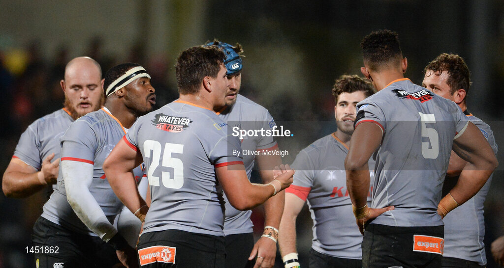 9 February 2018; Southern Kings players during a break in play during the Guinness PRO14 Round 14 match between Ulster and Southern Kings at Kingspan Stadium in Belfast. Photo by Oliver McVeigh/Sportsfile