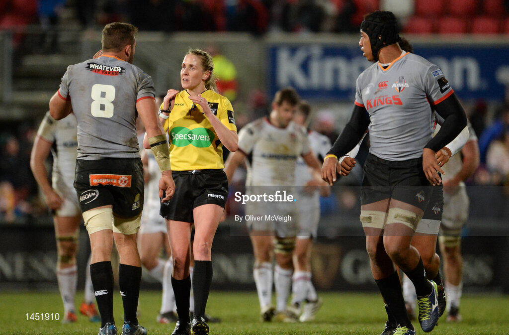 9 February 2018; Referee Joy Neville during the Guinness PRO14 Round 14 match between Ulster and Southern Kings at Kingspan Stadium in Belfast. Photo by Oliver McVeigh/Sportsfile