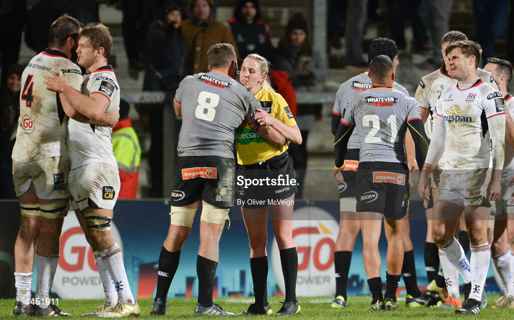 9 February 2018; Referee Joy Neville after the Guinness PRO14 Round 14 match between Ulster and Southern Kings at Kingspan Stadium in Belfast. Photo by Oliver McVeigh/Sportsfile
