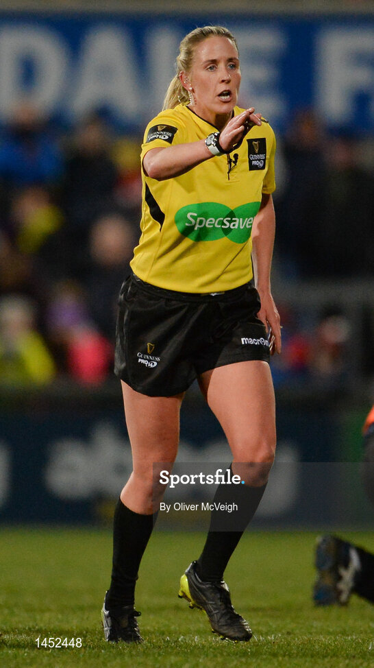 9 February 2018; Referee Joy Neville during the Guinness PRO14 Round 14 match between Ulster and Southern Kings at Kingspan Stadium, in Belfast.  Photo by Oliver McVeigh/Sportsfile