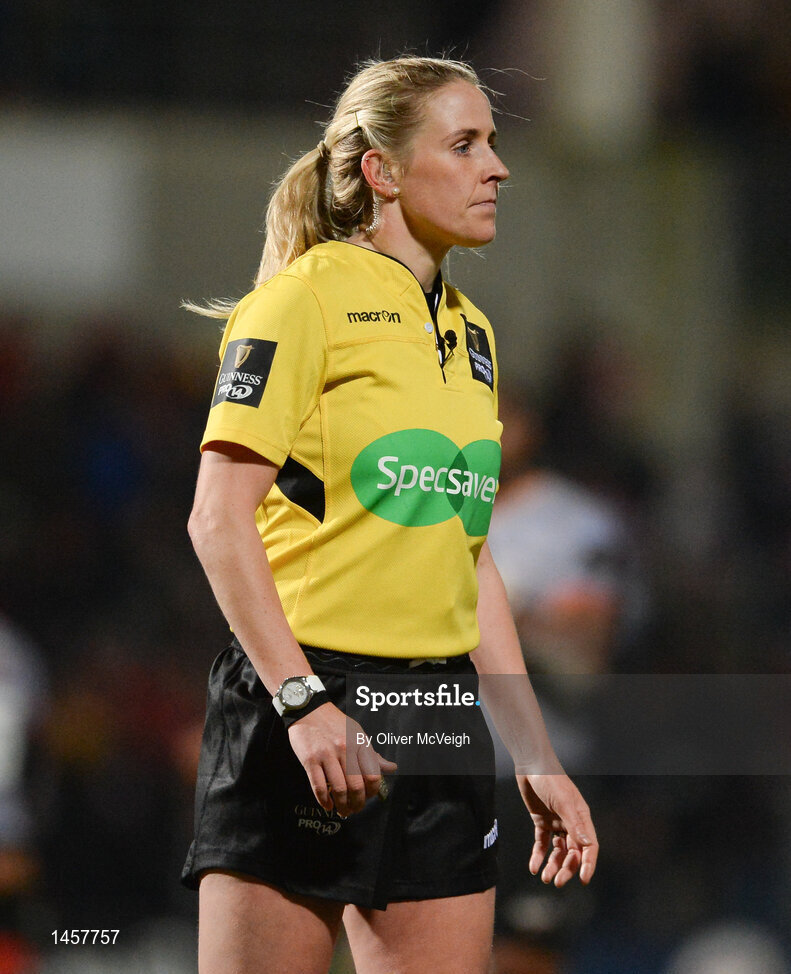 9 February 2018; Referee Joy Neville during the Guinness PRO14 Round 14 match between Ulster and Southern Kings at Kingspan Stadium, in Belfast. Photo by Oliver McVeigh/Sportsfile