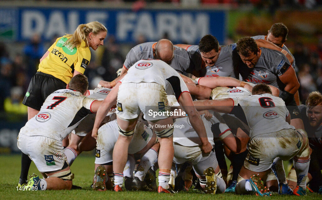9 February 2018; Referee Joy Neville during the Guinness PRO14 Round 14 match between Ulster and Southern Kings at Kingspan Stadium, in Belfast.  Photo by Oliver McVeigh/Sportsfile