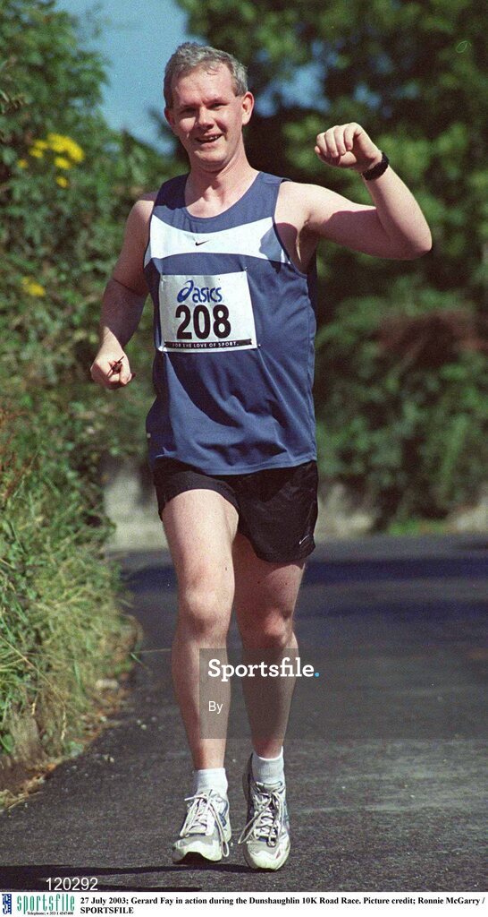 27 July 2003; Gerard Fay in action during the Dunshaughlin 10K Road Race. Picture credit; Ronnie McGarry / SPORTSFILE