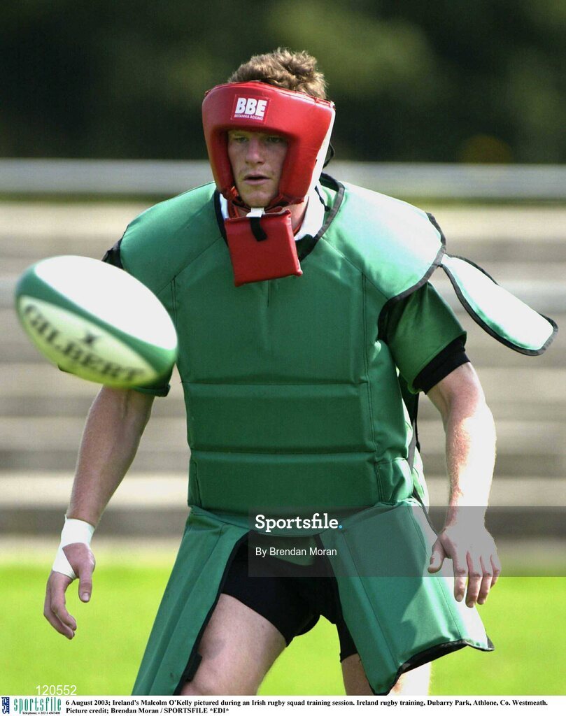 6 August 2003; Malcolm O'Kelly pictured during an Irish rugby squad training session at Dubarry Park, Athlone, Co. Westmeath. Photo by Brendan Moran/Sportsfile