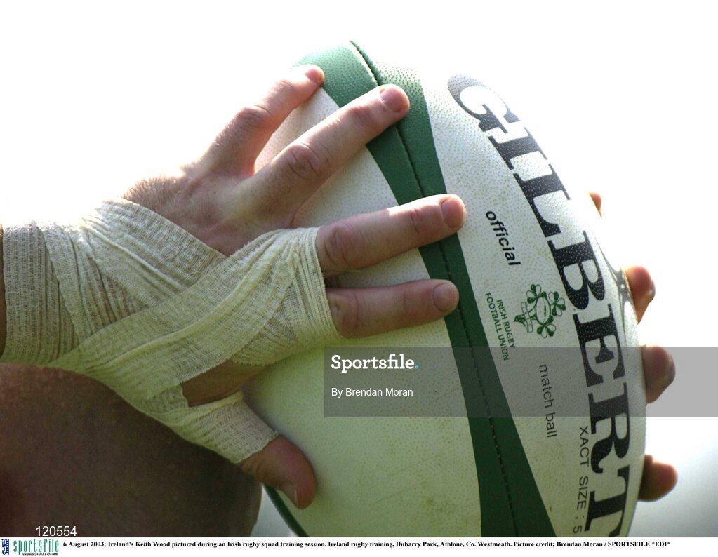6 August 2003; Keith Wood pictured during an Irish rugby squad training session at Dubarry Park, Athlone, Co. Westmeath. Photo by Brendan Moran/Sportsfile