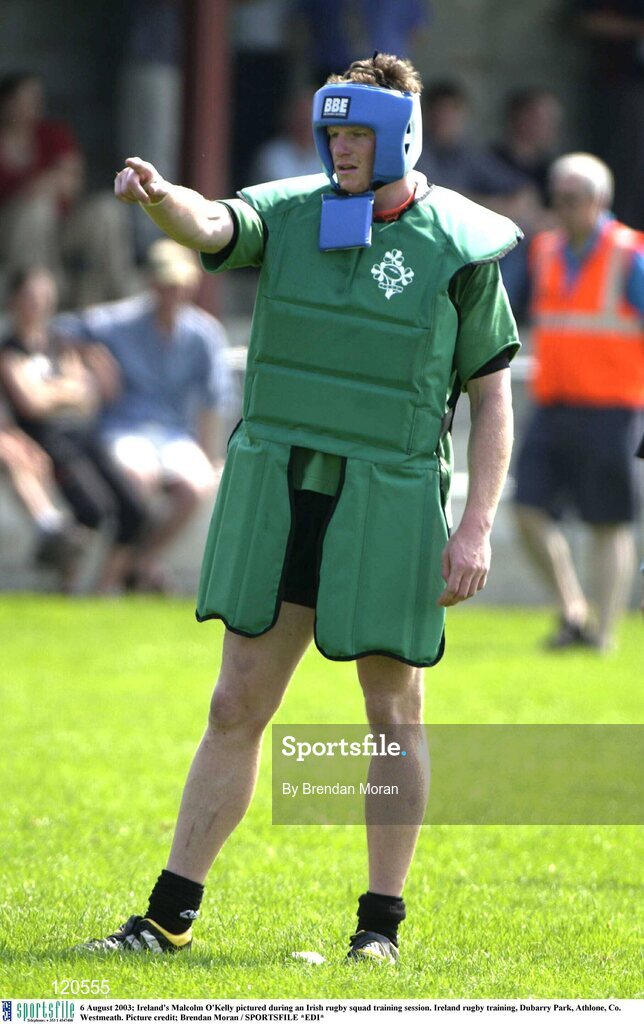 6 August 2003; Malcolm O'Kelly pictured during an Irish rugby squad training session at Dubarry Park, Athlone, Co. Westmeath. Photo by Brendan Moran/Sportsfile