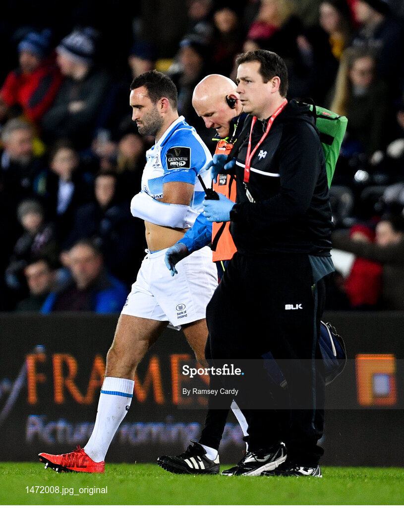 24 March 2018; Dave Kearney of Leinster leaves the pitch following an injury during the Guinness PRO14 Round 18 match between Ospreys and Leinster at the Liberty Stadium in Swansea, Wales. Photo by Ramsey Cardy/Sportsfile