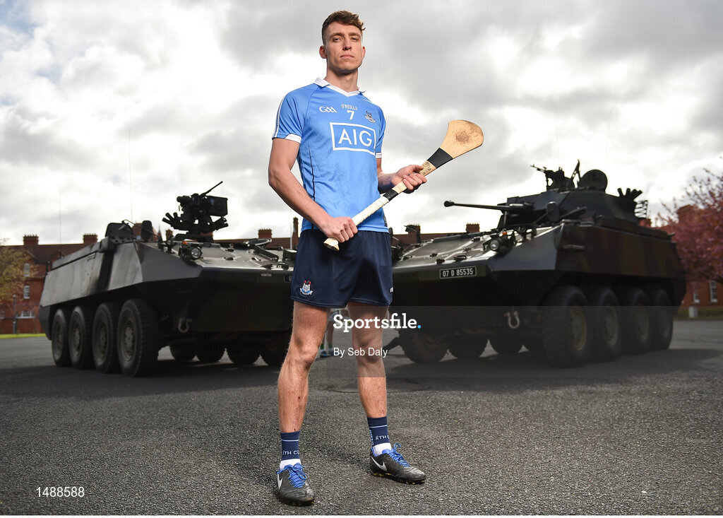 26 April 2018; Chris Crummy of Dublin in attendance at the Leinster GAA Senior Hurling Championship 2018 Launch at McKee Barracks in Cabra, Dublin. Photo by Seb Daly/Sportsfile