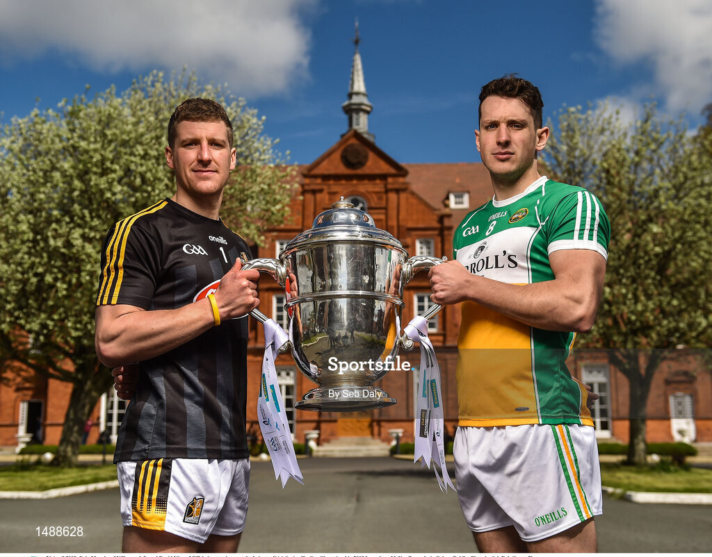 26 April 2018; Eoin Murphy of Kilkenny, left, and David King of Offaly in attendance at the Leinster GAA Senior Hurling Championship 2018 Launch, at McKee Barracks in Cabra, Dublin. Photo by Seb Daly/Sportsfile
