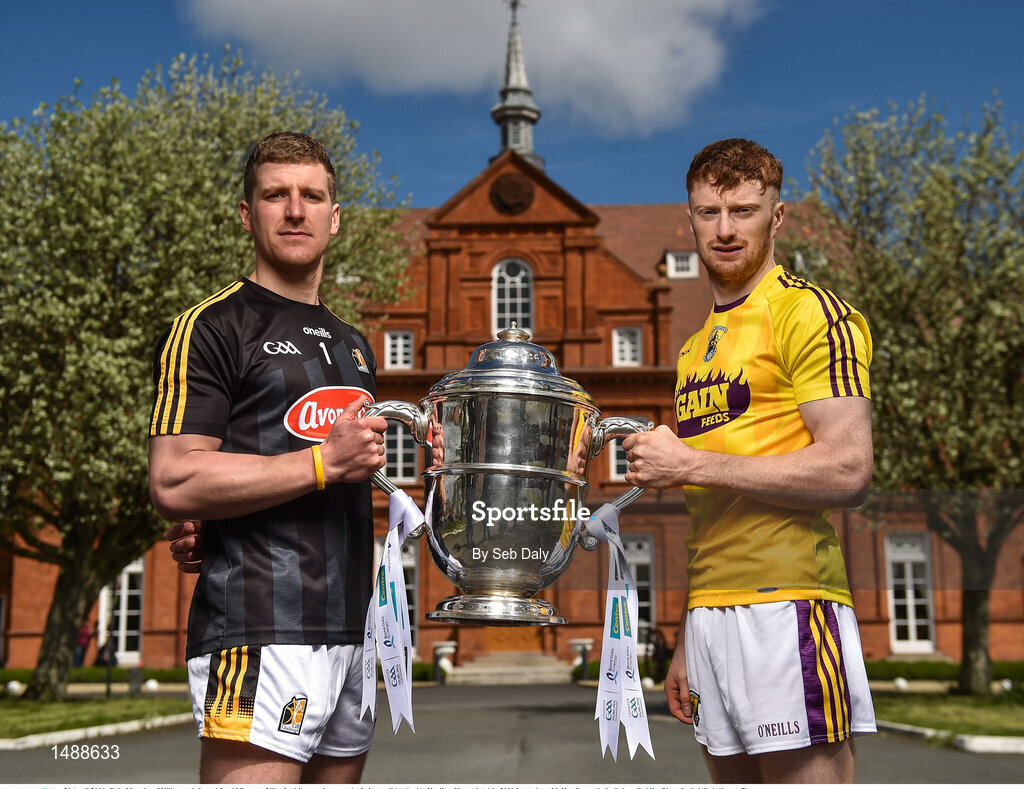 26 April 2018; Eoin Murphy of Kilkenny, left, and David Dunne of Wexford in attendance at the Leinster GAA Senior Hurling Championship 2018 Launch, at McKee Barracks in Cabra, Dublin. Photo by Seb Daly/Sportsfile
