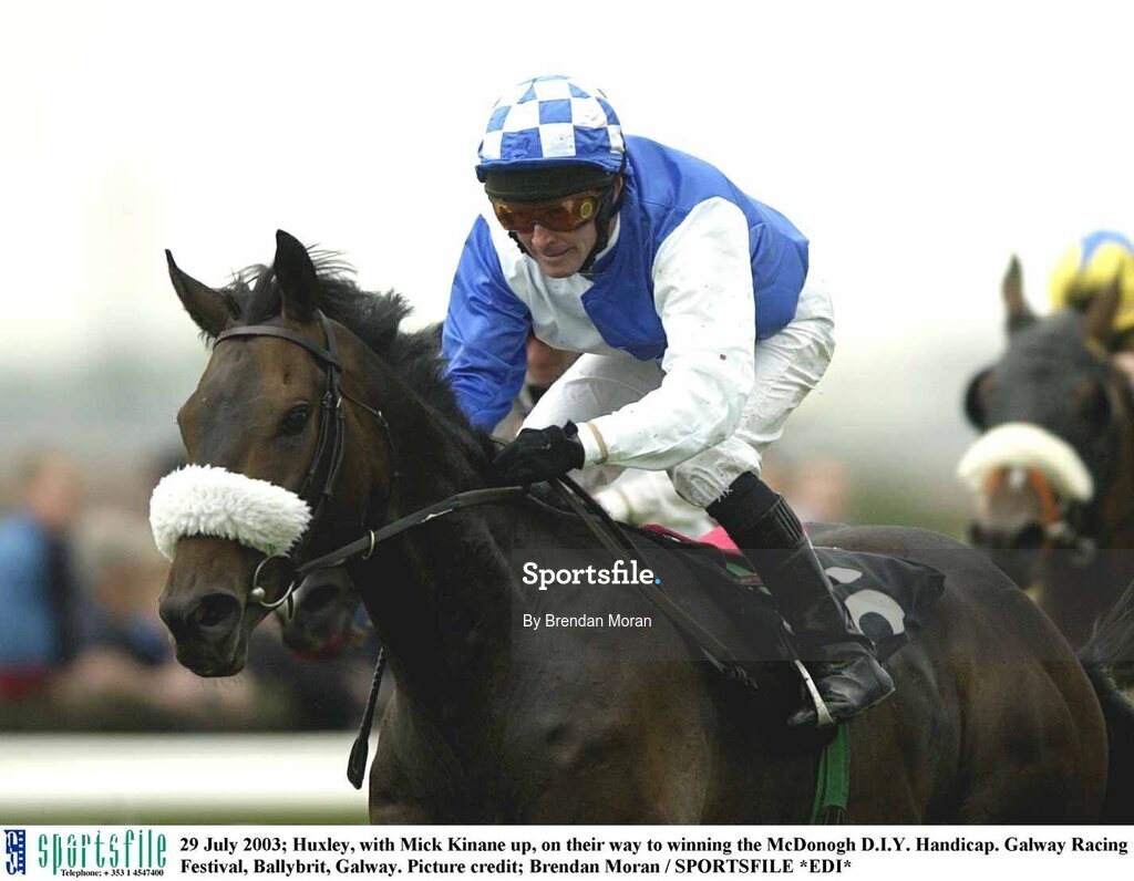 29 July 2003; Huxley, with Mick Kinane up, on their way to winning the McDonogh D.I.Y. Handicap. Galway Racing Festival, Ballybrit, Galway. Picture credit; Brendan Moran / SPORTSFILE *EDI*