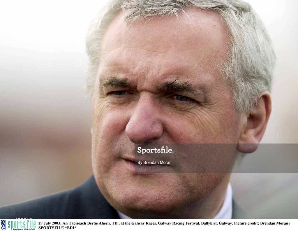 29 July 2003; An Taoiseach Bertie Ahern, TD., at the Galway Races. Galway Racing Festival, Ballybrit, Galway. Picture credit; Brendan Moran / SPORTSFILE *EDI*