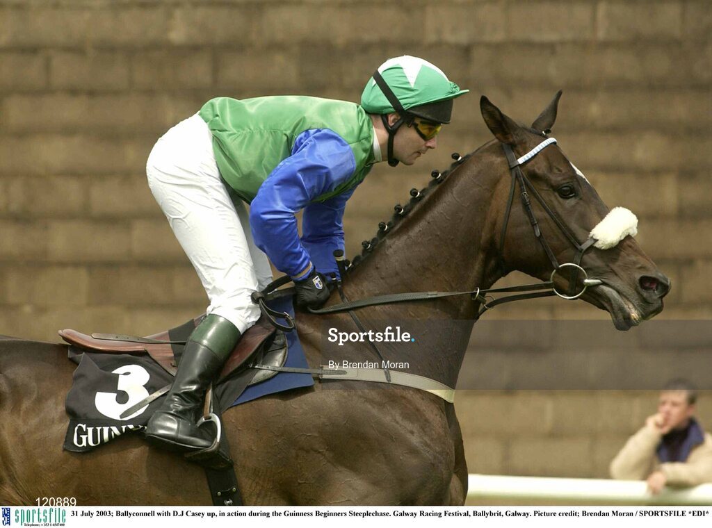31 July 2003; Ballyconnell with D.J Casey up, in action during the Guinness Beginners Steeplechase. Galway Racing Festival, Ballybrit, Galway. Picture credit; Brendan Moran / SPORTSFILE *EDI*