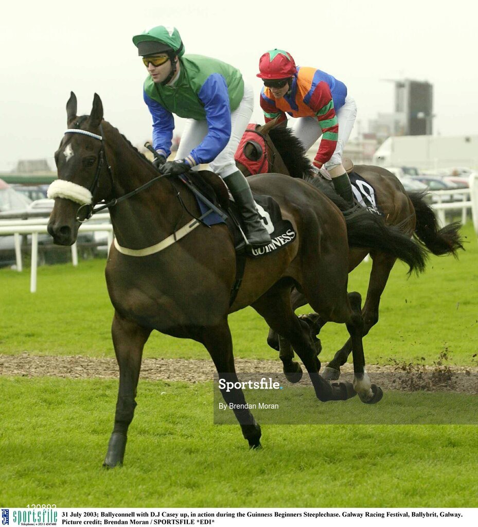 31 July 2003; Ballyconnell with D.J Casey up, in action during the Guinness Beginners Steeplechase. Galway Racing Festival, Ballybrit, Galway. Picture credit; Brendan Moran / SPORTSFILE *EDI*