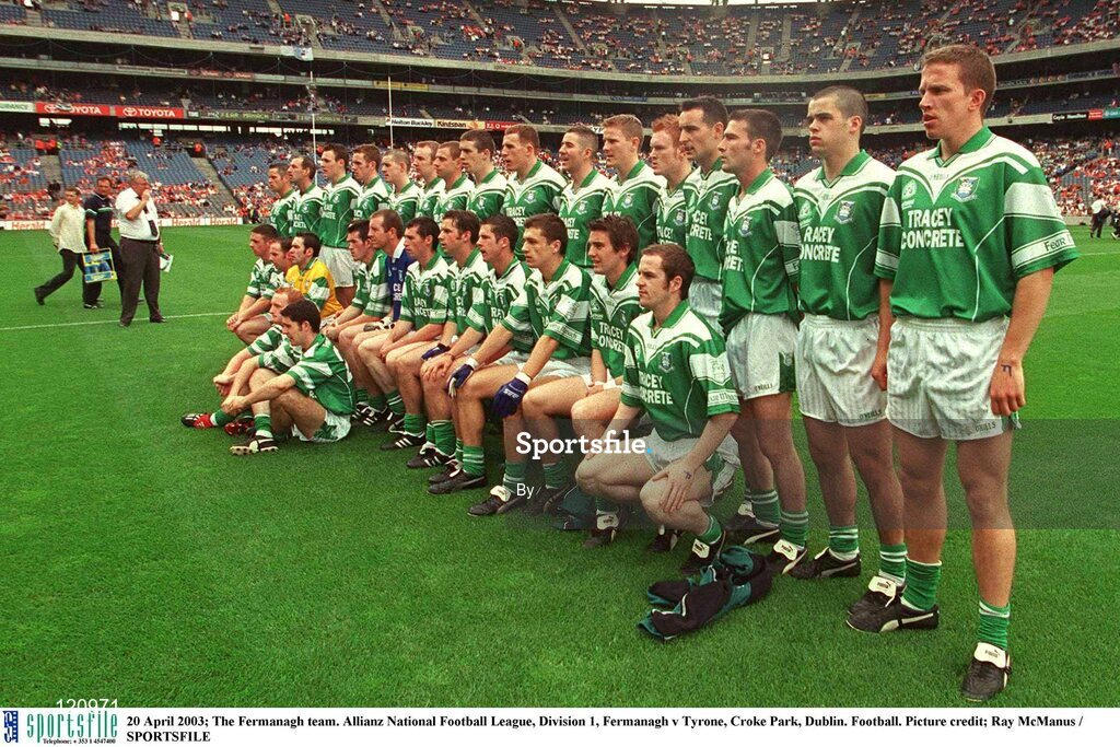 20 April 2003; The Fermanagh team. Allianz National Football League, Division 1, Fermanagh v Tyrone, Croke Park, Dublin. Football. Picture credit; Ray McManus / SPORTSFILE