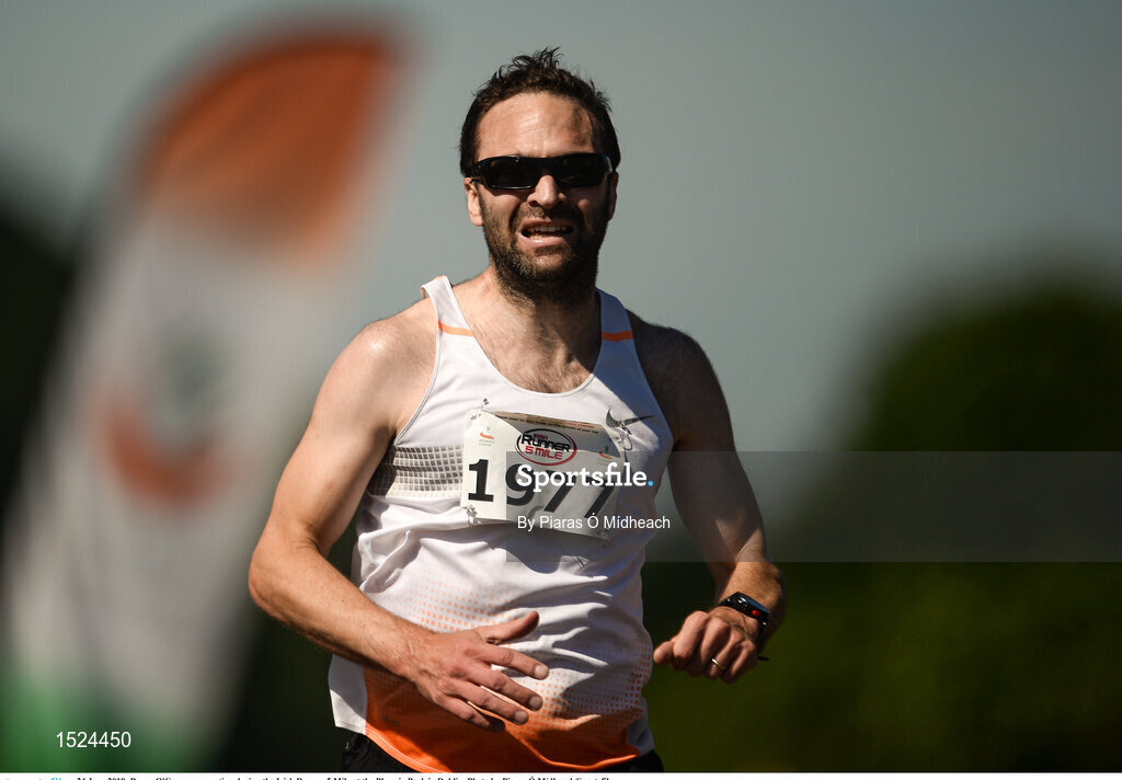 24 June 2018; Bryan O'Connor competing during the Irish Runner 5 Mile at the Phoenix Park in Dublin. Photo by Piaras Ó Mídheach/Sportsfile