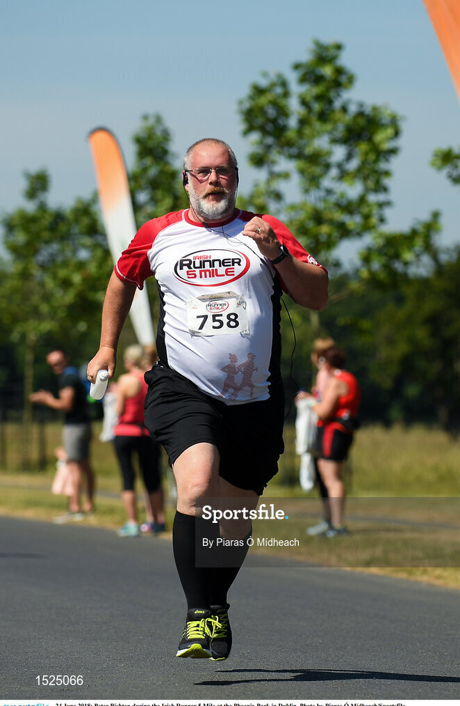 24 June 2018; Peter Bishton during the Irish Runner 5 Mile at the Phoenix Park in Dublin. Photo by Piaras Ó Mídheach/Sportsfile