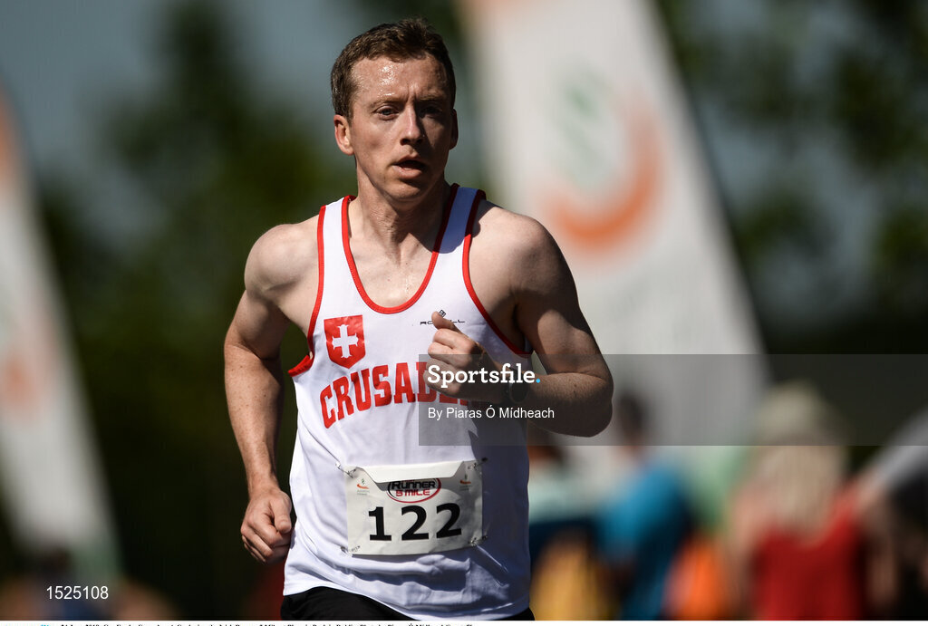 24 June 2018; Ger Forde, Crusaders A.C., during the Irish Runner 5 Mile at Phoenix Park in Dublin. Photo by Piaras Ó Mídheach/Sportsfile