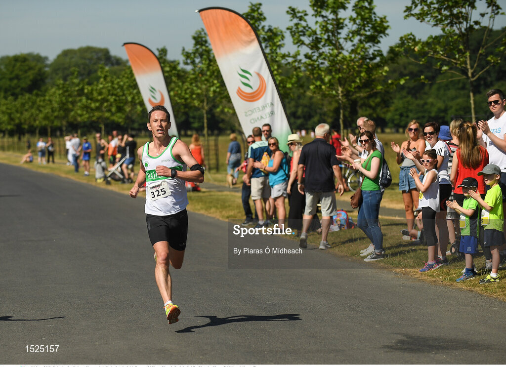 24 June 2018; Brian Leahy, Raheny Shamrock A.C., during the Irish Runner 5 Mile at Phoenix Park in Dublin. Photo by Piaras Ó Mídheach/Sportsfile