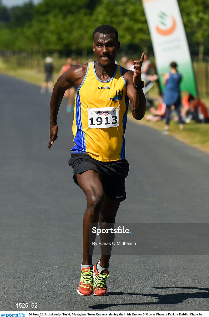 24 June 2018; Eskander Turki, Monaghan Town Runners, during the Irish Runner 5 Mile at Phoenix Park in Dublin. Photo by Piaras Ó Mídheach/Sportsfile