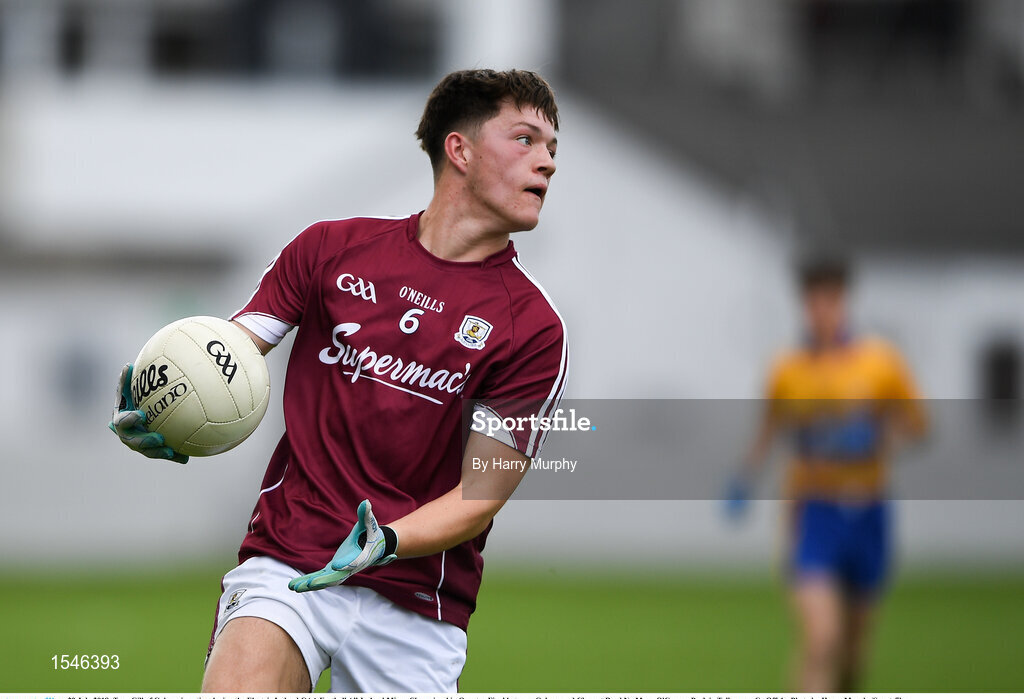 29 July 2018; Tony Gill of Galway in action during the Electric Ireland GAA Football All-Ireland Minor Championship Quarter-Final between Galway and Clare at Bord Na Mona O'Connor Park in Tullamore, Co Offaly. Photo by Harry Murphy/Sportsfile