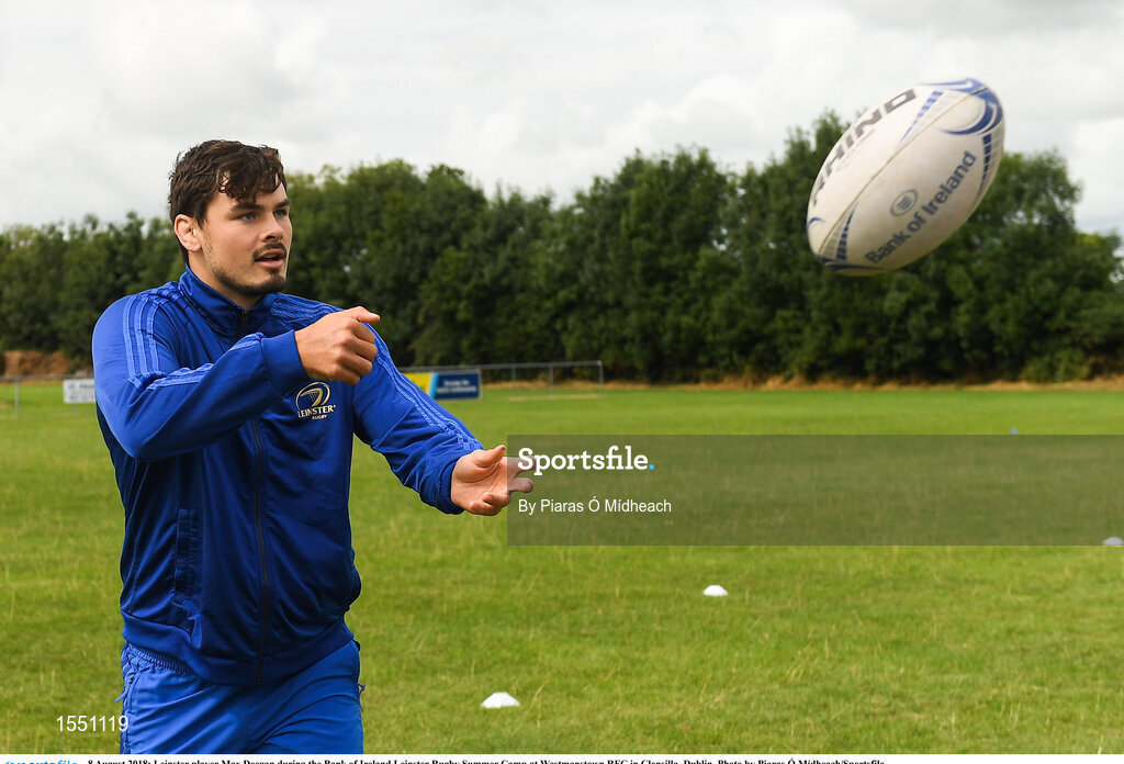 8 August 2018; Leinster player Max Deegan during the Bank of Ireland Leinster Rugby Summer Camp at Westmanstown RFC in Clonsilla, Dublin. Photo by Piaras Ó Mídheach/Sportsfile