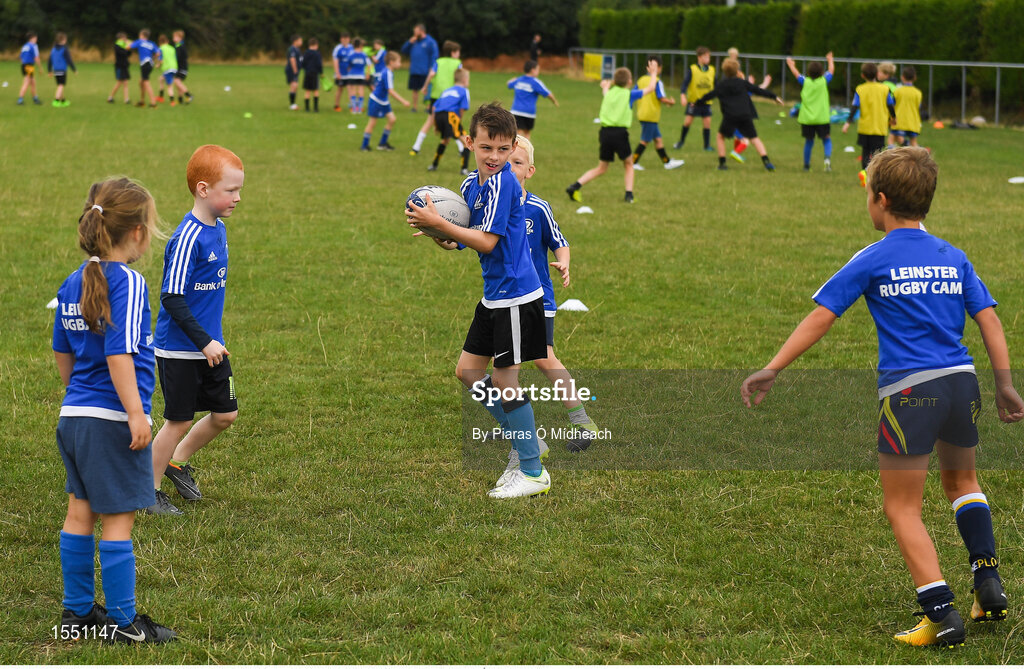 8 August 2018; Participants during the Bank of Ireland Leinster Rugby Summer Camp at Westmanstown RFC in Clonsilla, Dublin. Photo by Piaras Ó Mídheach/Sportsfile