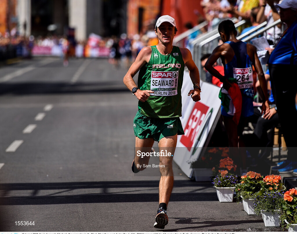 12 August 2018; Kevin Seaward of Ireland after competing in the Men's Marathon event during Day 6 of the 2018 European Athletics Championships in Berlin, Germany. Photo by Sam Barnes/Sportsfile