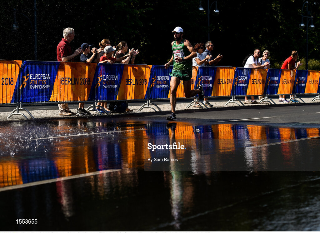 12 August 2018; Mick Clohisey of Ireland competing in the Men's Marathon event during Day 6 of the 2018 European Athletics Championships in Berlin, Germany. Photo by Sam Barnes/Sportsfile
