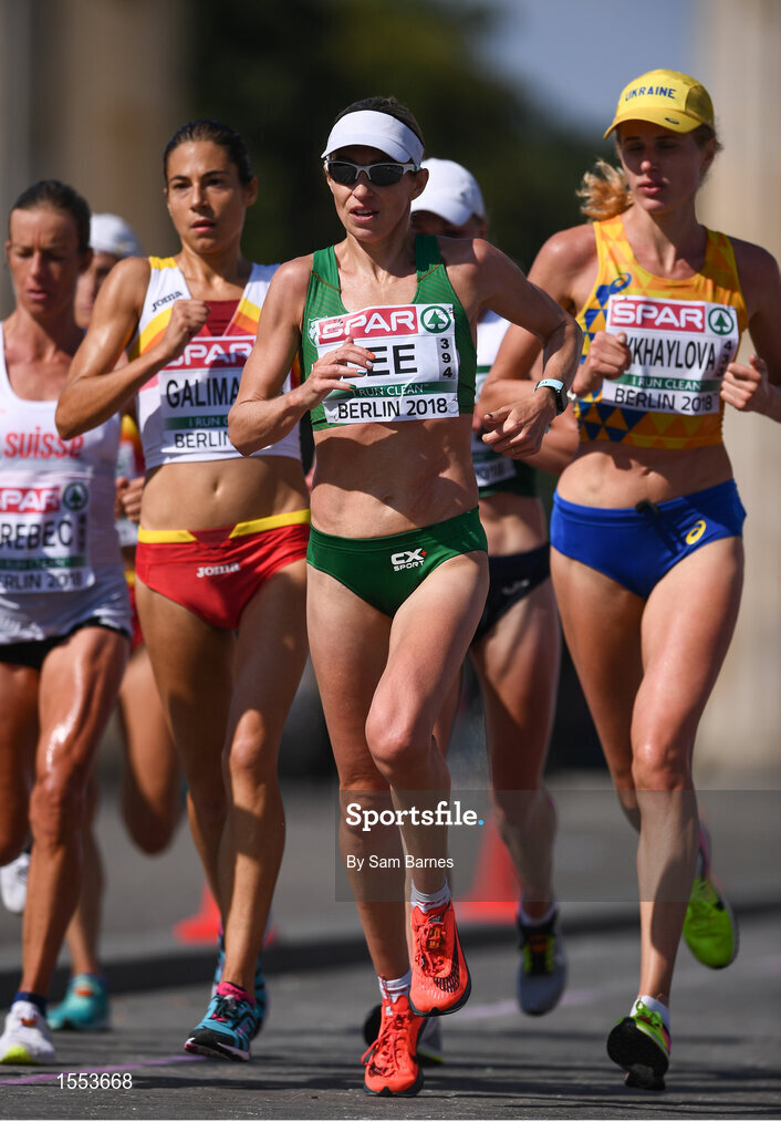 12 August 2018; Lizzie Lee of Ireland competing in the Women's Marathon event during Day 6 of the 2018 European Athletics Championships in Berlin, Germany. Photo by Sam Barnes/Sportsfile