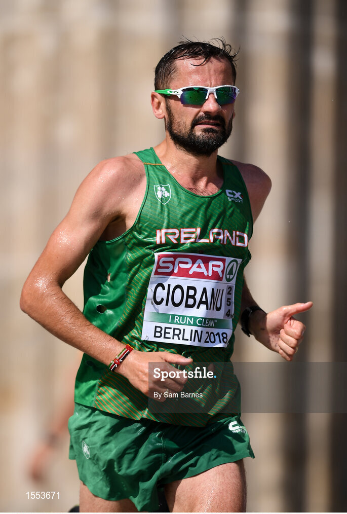 12 August 2018; Sergiu Ciobanu of Ireland, competing in the Men's Marathon event during Day 6 of the 2018 European Athletics Championships in Berlin, Germany. Photo by Sam Barnes/Sportsfile