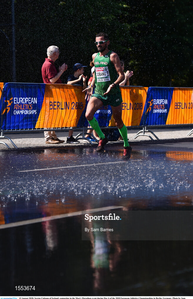 12 August 2018; Sergiu Ciobanu of Ireland, competing in the Men's Marathon event during Day 6 of the 2018 European Athletics Championships in Berlin, Germany. Photo by Sam Barnes/Sportsfile