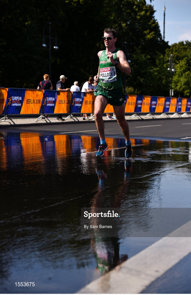 12 August 2018; Paul Pollock of Ireland, competing in the Men's Marathon event during Day 6 of the 2018 European Athletics Championships in Berlin, Germany. Photo by Sam Barnes/Sportsfile