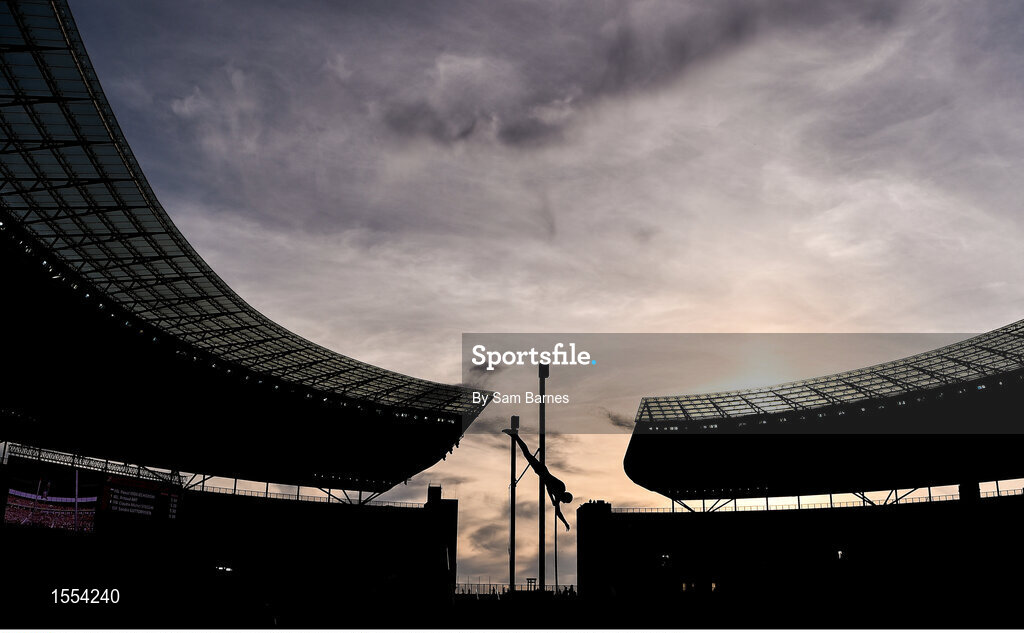 12 August 2018; Adam Hague of Great Britain competing in the Men's Pole Vault Final during Day 6 of the 2018 European Athletics Championships at The Olympic Stadium in Berlin, Germany. Photo by Sam Barnes/Sportsfile