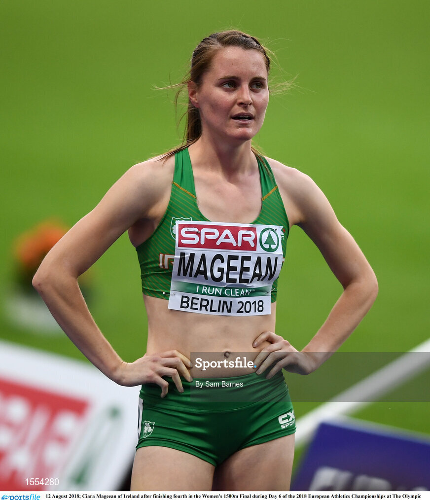 12 August 2018; Ciara Mageean of Ireland after finishing fourth in the Women's 1500m Final during Day 6 of the 2018 European Athletics Championships at The Olympic Stadium in Berlin, Germany. Photo by Sam Barnes/Sportsfile