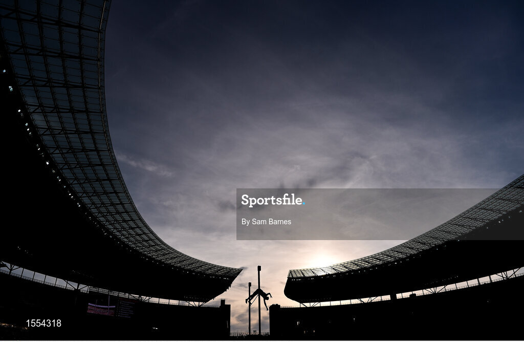 12 August 2018; A general view of the Men's Pole Vault Final during Day 6 of the 2018 European Athletics Championships at The Olympic Stadium in Berlin, Germany. Photo by Sam Barnes/Sportsfile