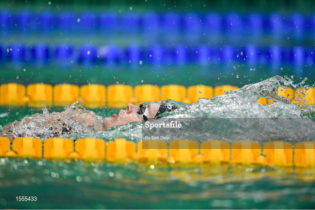 14 August 2018; Lisa Kruger of Netherlands competes in Heat 1 of the Women's 100m Backstroke S10 during day two of the World Para Swimming Allianz European Championships at the Sport Ireland National Aquatic Centre in Blanchardstown, Dublin. Photo by Seb Daly/Sportsfile