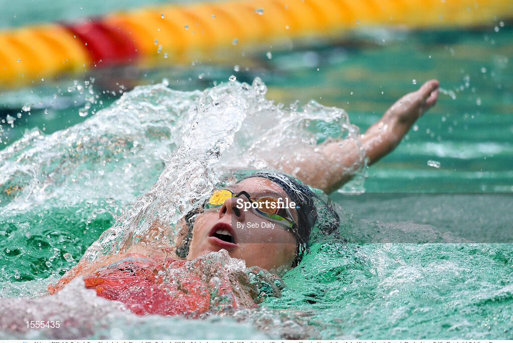 14 August 2018; Julia Benito de Tena of Spain competes in Heat 2 of the Women's 100m Backstroke S10 during day two of the World Para Swimming Allianz European Championships at the Sport Ireland National Aquatic Centre in Blanchardstown, Dublin. Photo by Seb Daly/Sportsfile