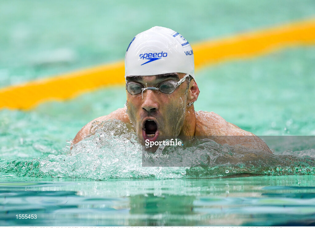 14 August 2018; Yoav Valinsky of Israel competes in Heat 1 of the Men's 200m Individual Medley SM6 during day two of the World Para Swimming Allianz European Championships at the Sport Ireland National Aquatic Centre in Blanchardstown, Dublin. Photo by Seb Daly/Sportsfile