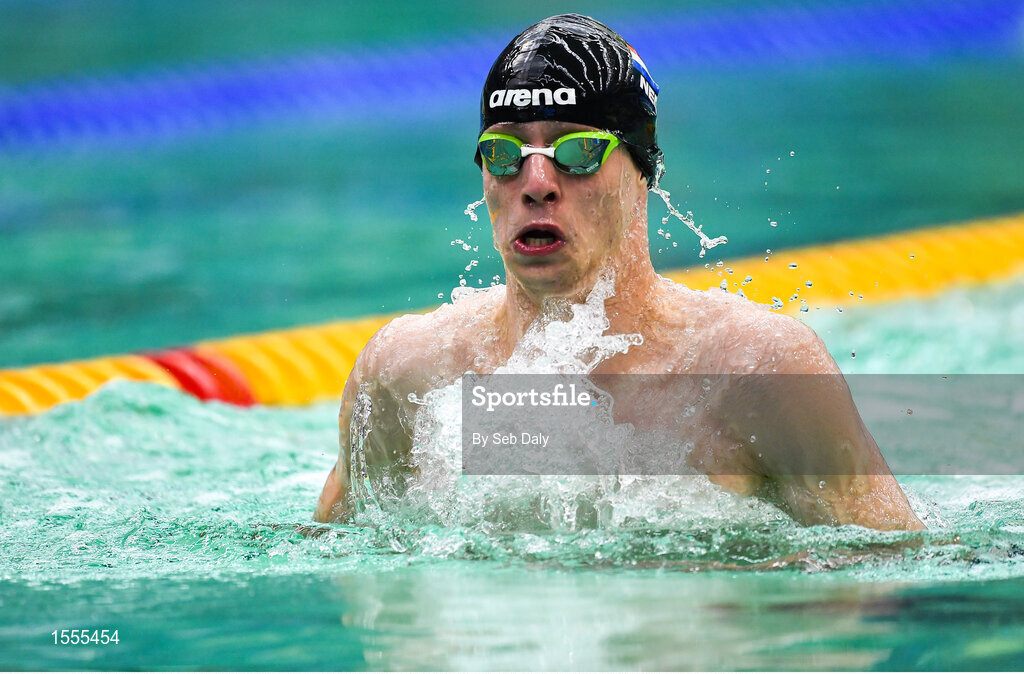 14 August 2018; Thijs van Hofweegen of Netherlands competes in Heat 1 of the Men's 200m Individual Medley SM6 during day two of the World Para Swimming Allianz European Championships at the Sport Ireland National Aquatic Centre in Blanchardstown, Dublin. Photo by Seb Daly/Sportsfile